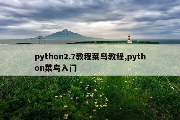 python2.7教程菜鸟教程,python菜鸟入门