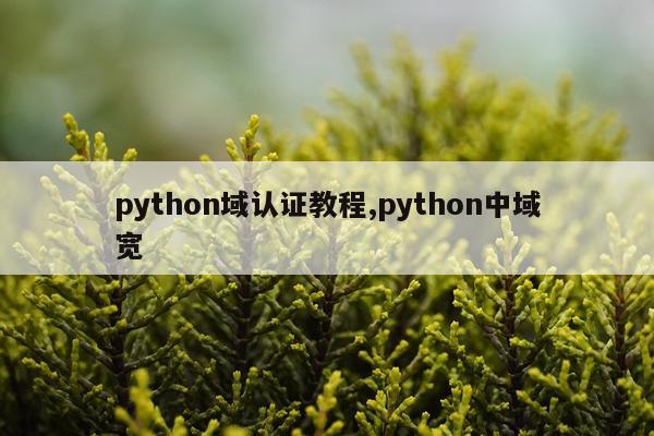 python域认证教程,python中域宽