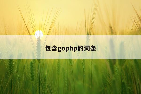 包含gophp的词条