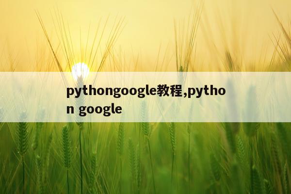 pythongoogle教程,python google