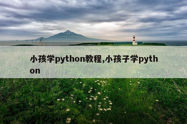 小孩学python教程,小孩子学python