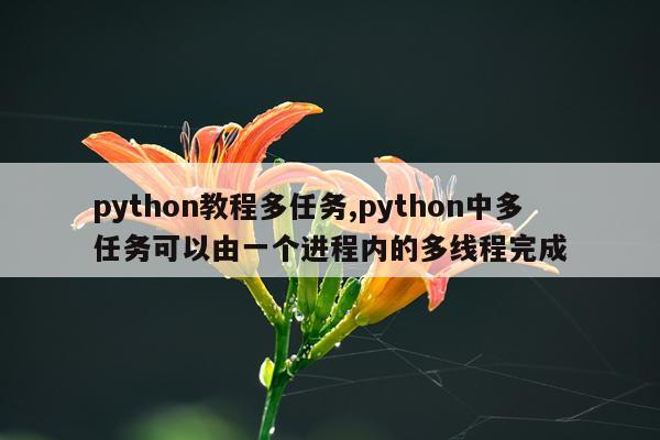 python教程多任务,python中多任务可以由一个进程内的多线程完成