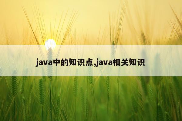 java中的知识点,java相关知识