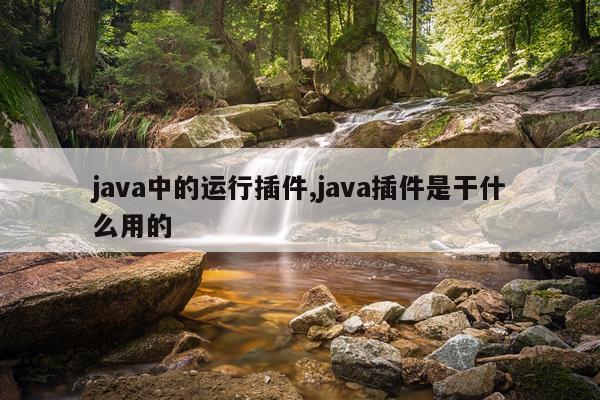 java中的运行插件,java插件是干什么用的