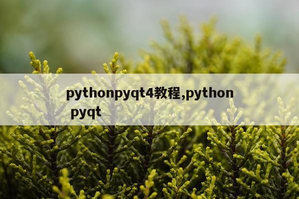 pythonpyqt4教程,python pyqt