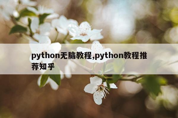 python无脑教程,python教程推荐知乎