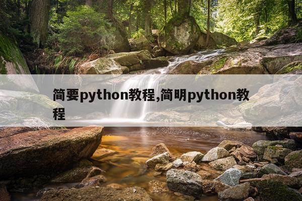 简要python教程,简明python教程