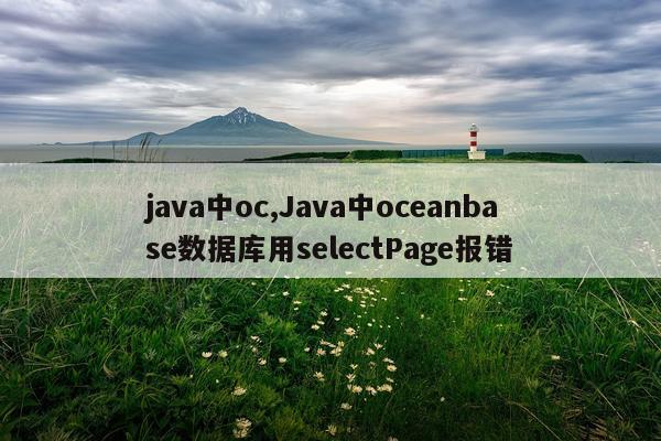 java中oc,Java中oceanbase数据库用selectPage报错