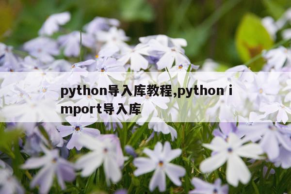 python导入库教程,python import导入库