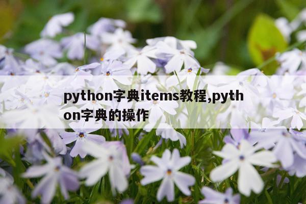 python字典items教程,python字典的操作