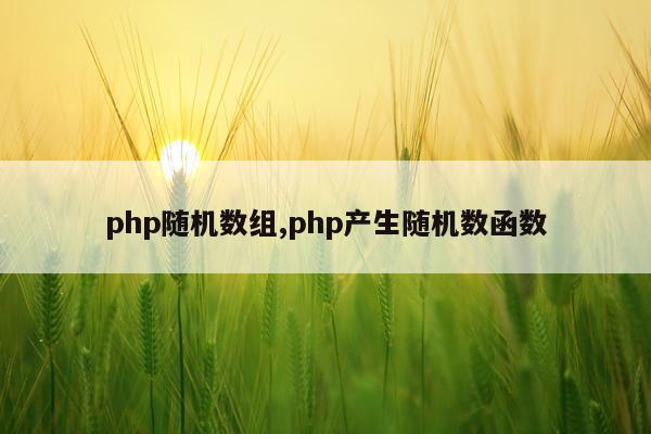 php随机数组,php产生随机数函数