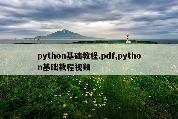 python基础教程.pdf,python基础教程视频