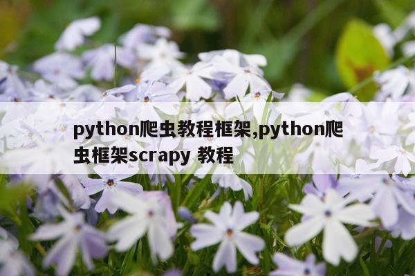 python爬虫教程框架,python爬虫框架scrapy 教程