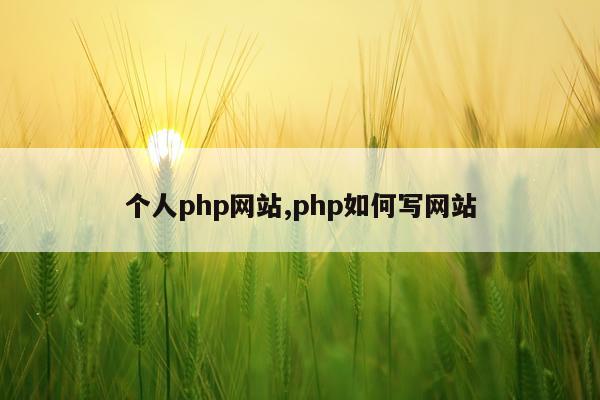 个人php网站,php如何写网站