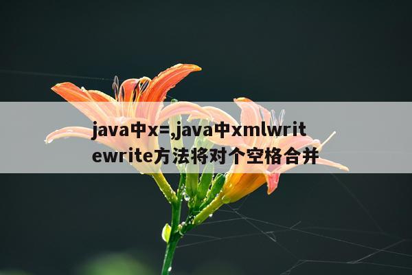java中x=,java中xmlwritewrite方法将对个空格合并