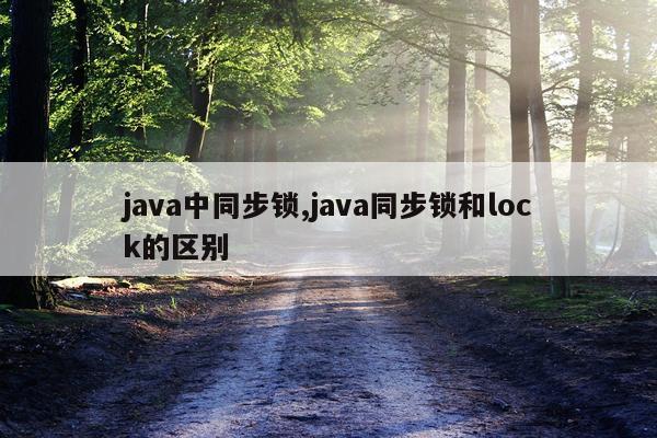 java中同步锁,java同步锁和lock的区别