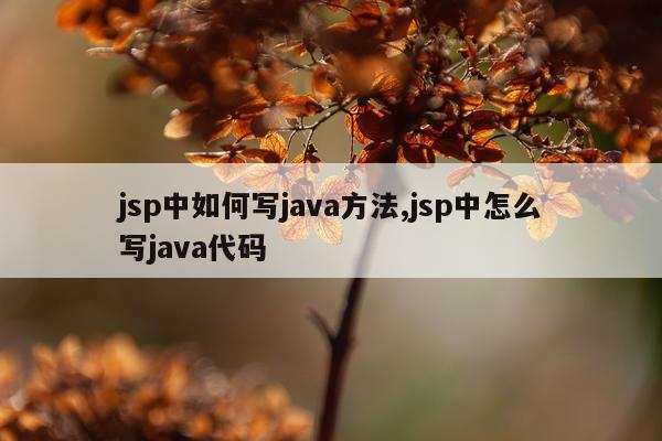 jsp中如何写java方法,jsp中怎么写java代码