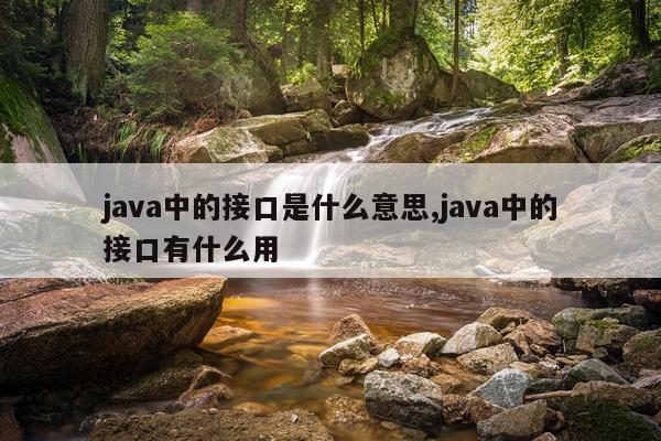 java中的接口是什么意思,java中的接口有什么用