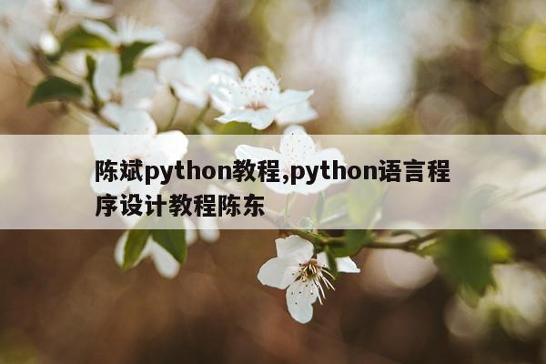 陈斌python教程,python语言程序设计教程陈东