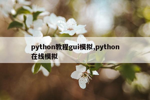 python教程gui模拟,python在线模拟