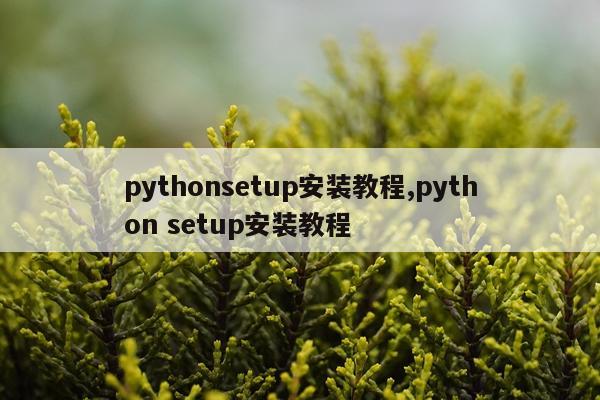 pythonsetup安装教程,python setup安装教程