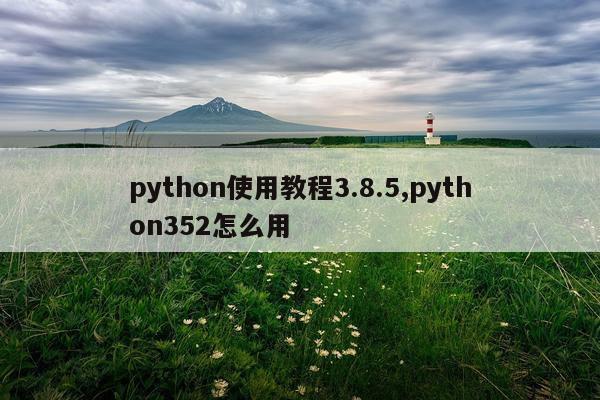 python使用教程3.8.5,python352怎么用