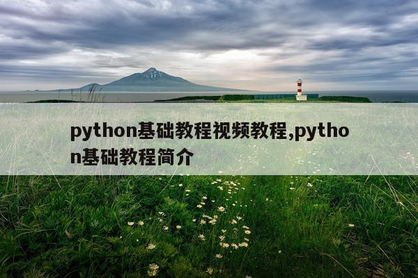 python基础教程视频教程,python基础教程简介