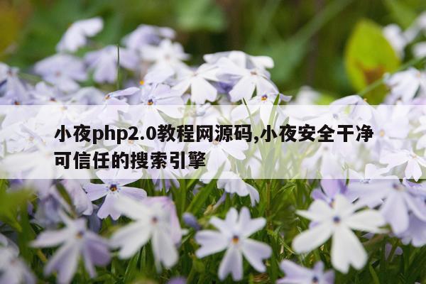 小夜php2.0教程网源码,小夜安全干净可信任的搜索引擎
