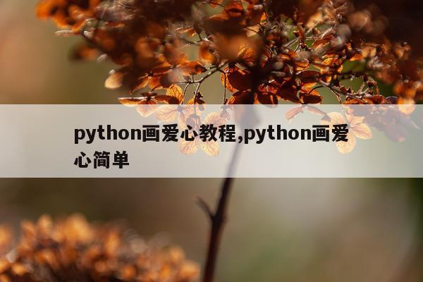 python画爱心教程,python画爱心简单
