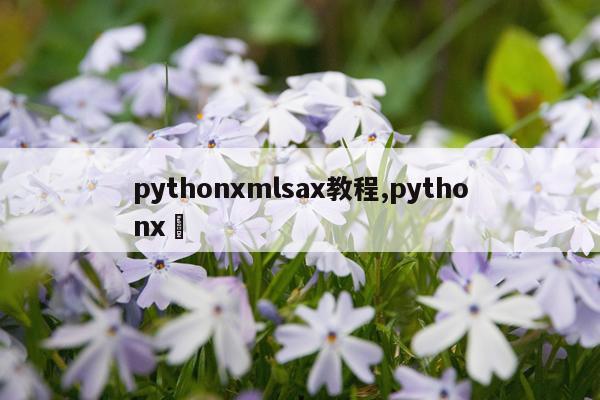 pythonxmlsax教程,pythonx