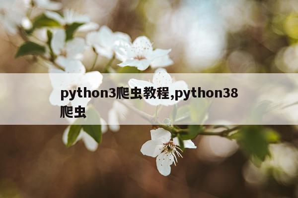 python3爬虫教程,python38爬虫