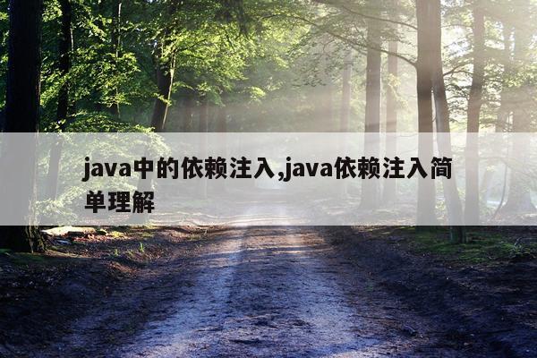 java中的依赖注入,java依赖注入简单理解