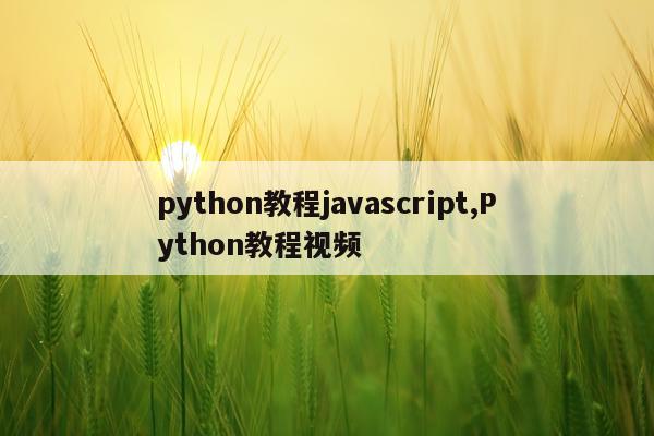 python教程javascript,Python教程视频