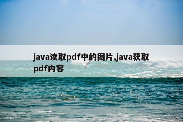java读取pdf中的图片,java获取pdf内容