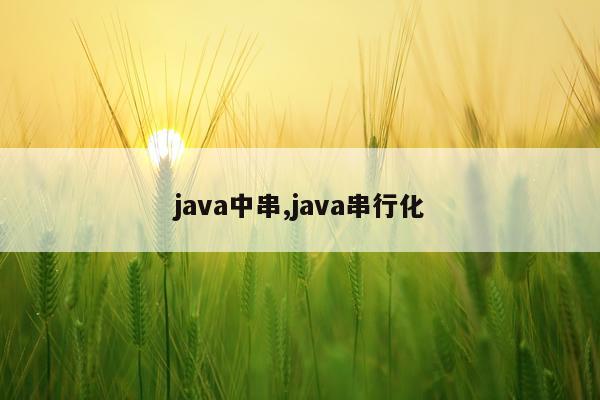java中串,java串行化