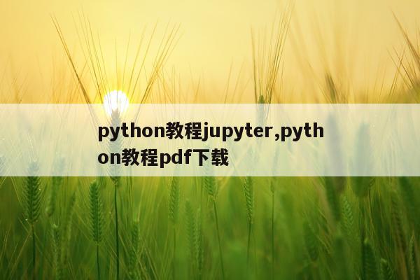 python教程jupyter,python教程pdf下载