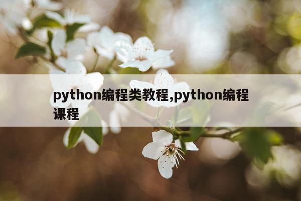 python编程类教程,python编程课程