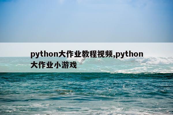 python大作业教程视频,python大作业小游戏