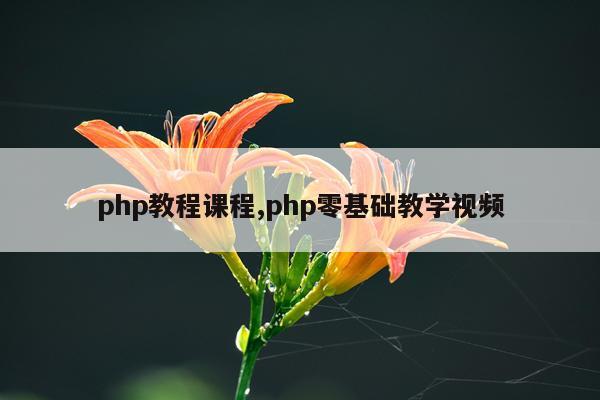 php教程课程,php零基础教学视频