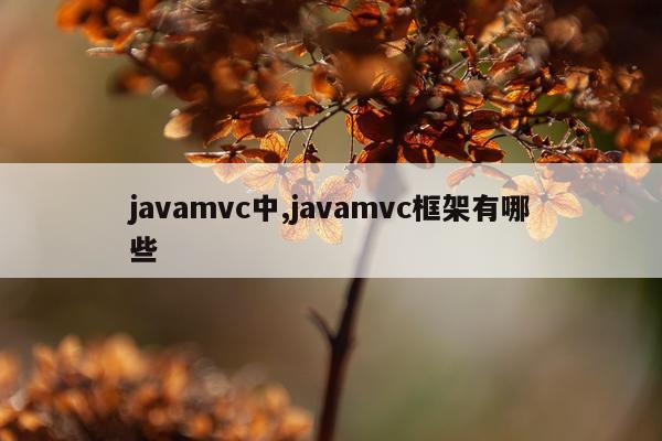 javamvc中,javamvc框架有哪些