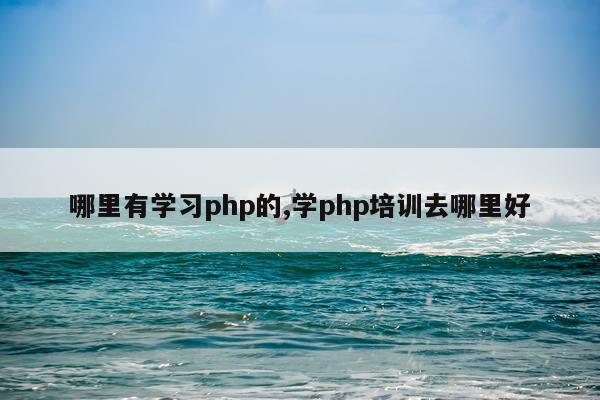 哪里有学习php的,学php培训去哪里好