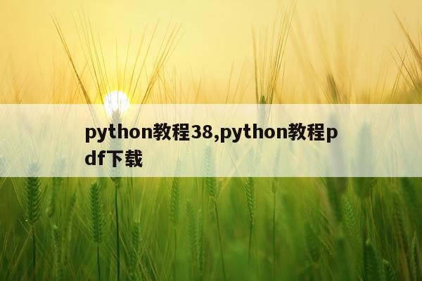 python教程38,python教程pdf下载