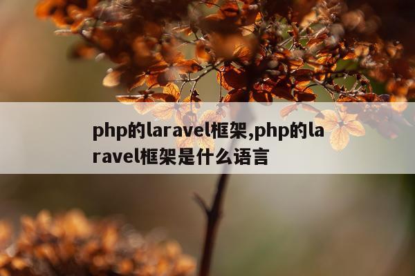php的laravel框架,php的laravel框架是什么语言