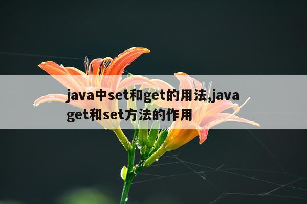 java中set和get的用法,javaget和set方法的作用