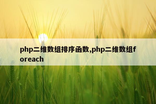 php二维数组排序函数,php二维数组foreach