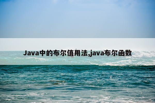 Java中的布尔值用法,java布尔函数