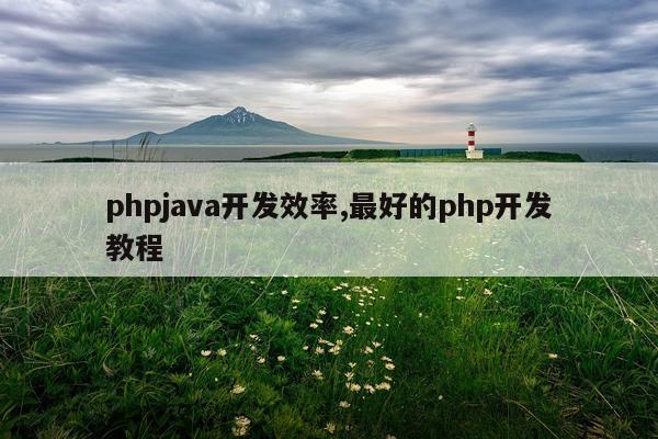 phpjava开发效率,最好的php开发教程