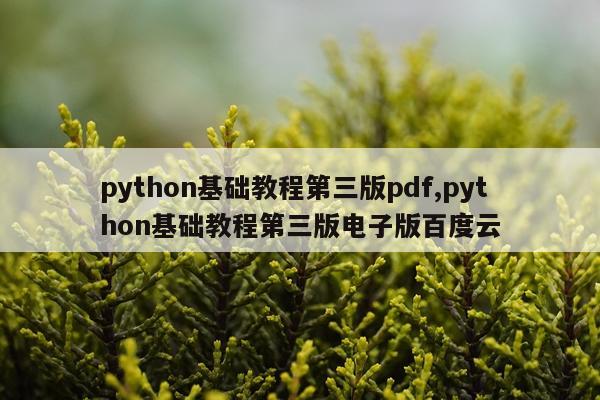 python基础教程第三版pdf,python基础教程第三版电子版百度云