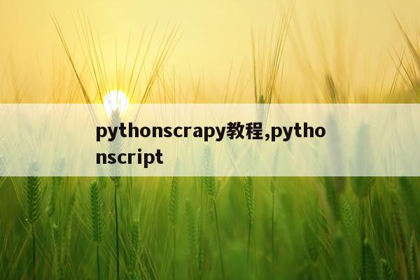 pythonscrapy教程,pythonscript