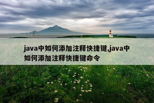java中如何添加注释快捷键,java中如何添加注释快捷键命令